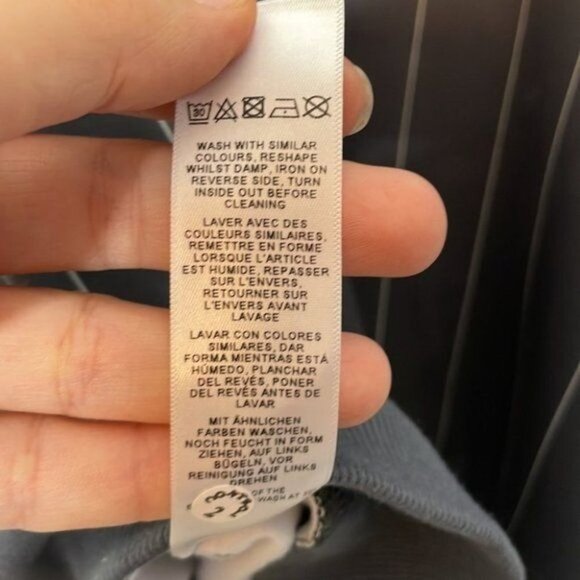 ASOS Size L Gray White Pinstripe Lightweight Zip Up 90s Style Shacket Sweatshirt - Picture 7 of 7